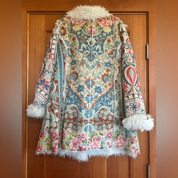 Johnny Was | Halmstad Embroidered Faux-Suede Coat - Picture 6 of 16